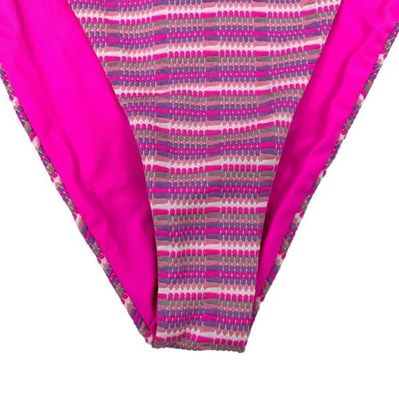 L*Space Women’s Cabana Bikini Bottom Bitsy Cut Multicolor Striped Size XL New - Picture 4 of 10